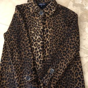 Wool blend animal print coat. Never worn. Large